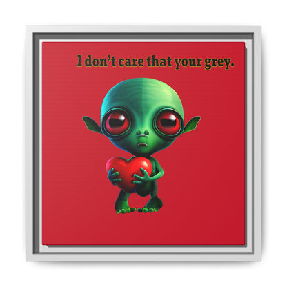 I don't care that your grey - framed canvas art (dark red)