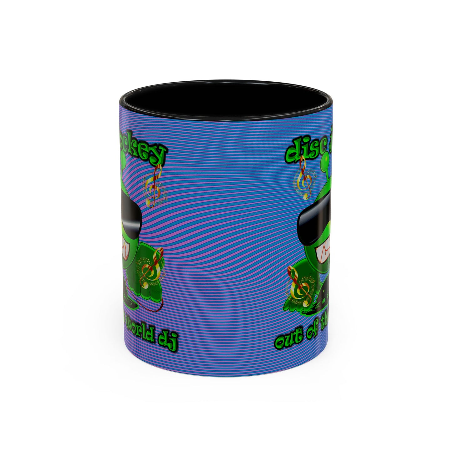 disc jockey - Accent Mug (light blue-purple wave)