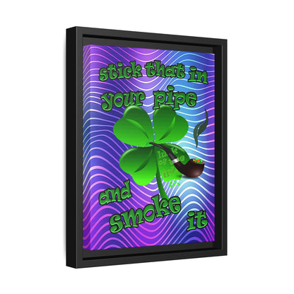 stick that in your pipe and smoke it - framed canvas art (purple wave)
