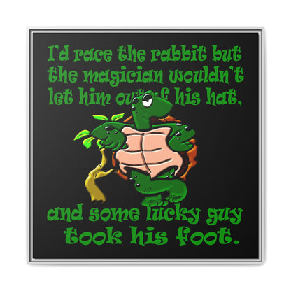 turtle race - framed canvas art (black)