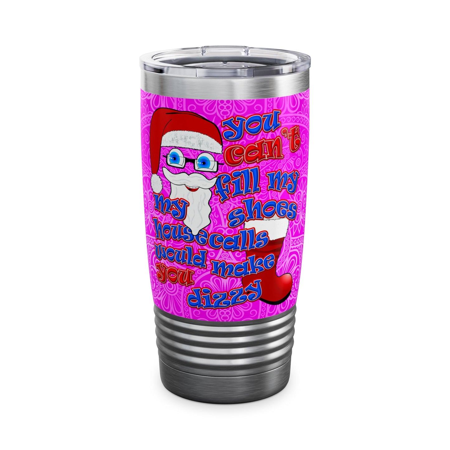 santa's shoes - Ringneck Tumbler, 20oz (pink swirl)