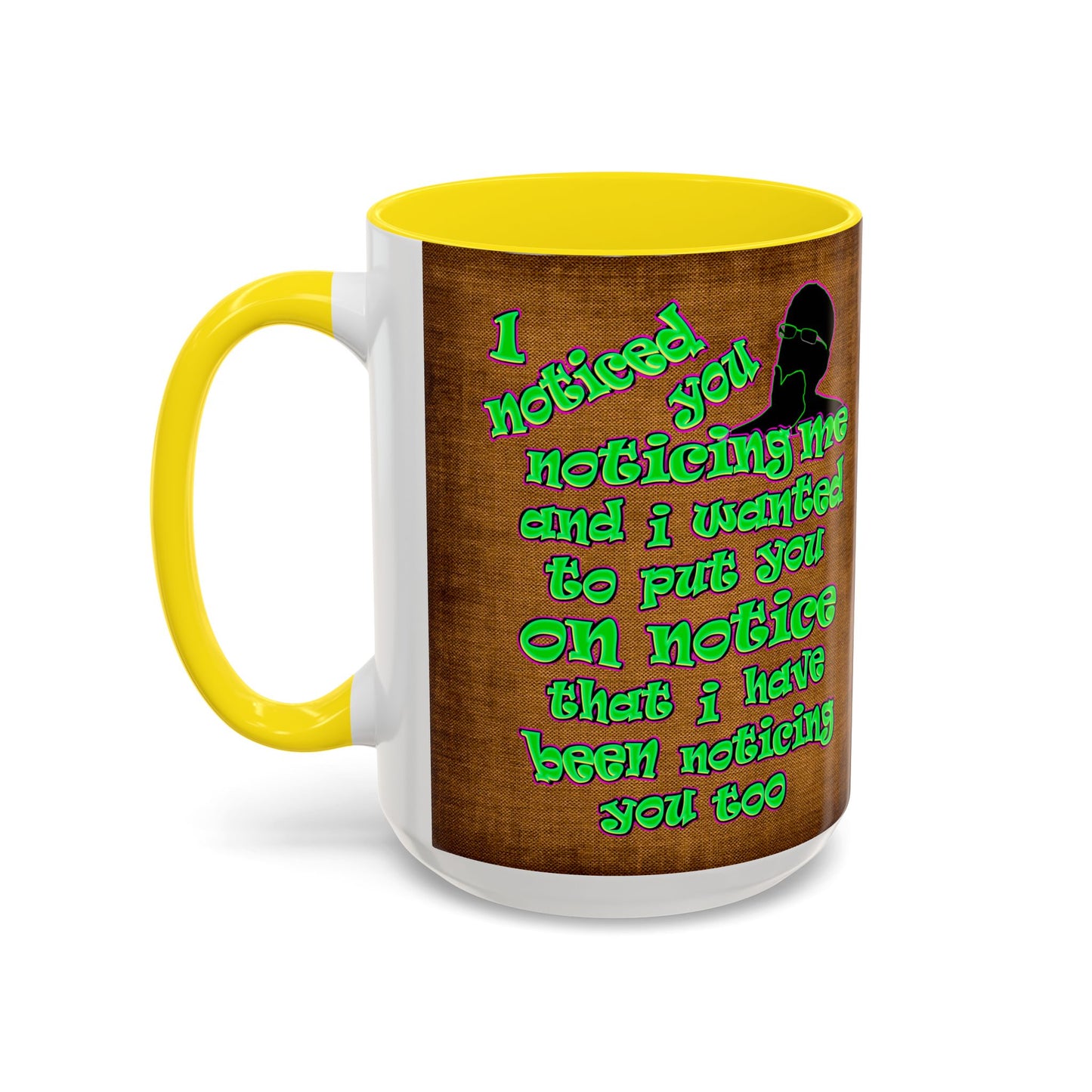 noticed you noticing - Accent Mug (brown papyrus)