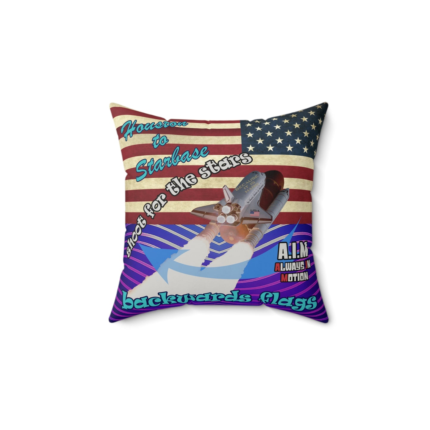 shoot for the stars - Faux Suede Square Pillow - (purple wave)