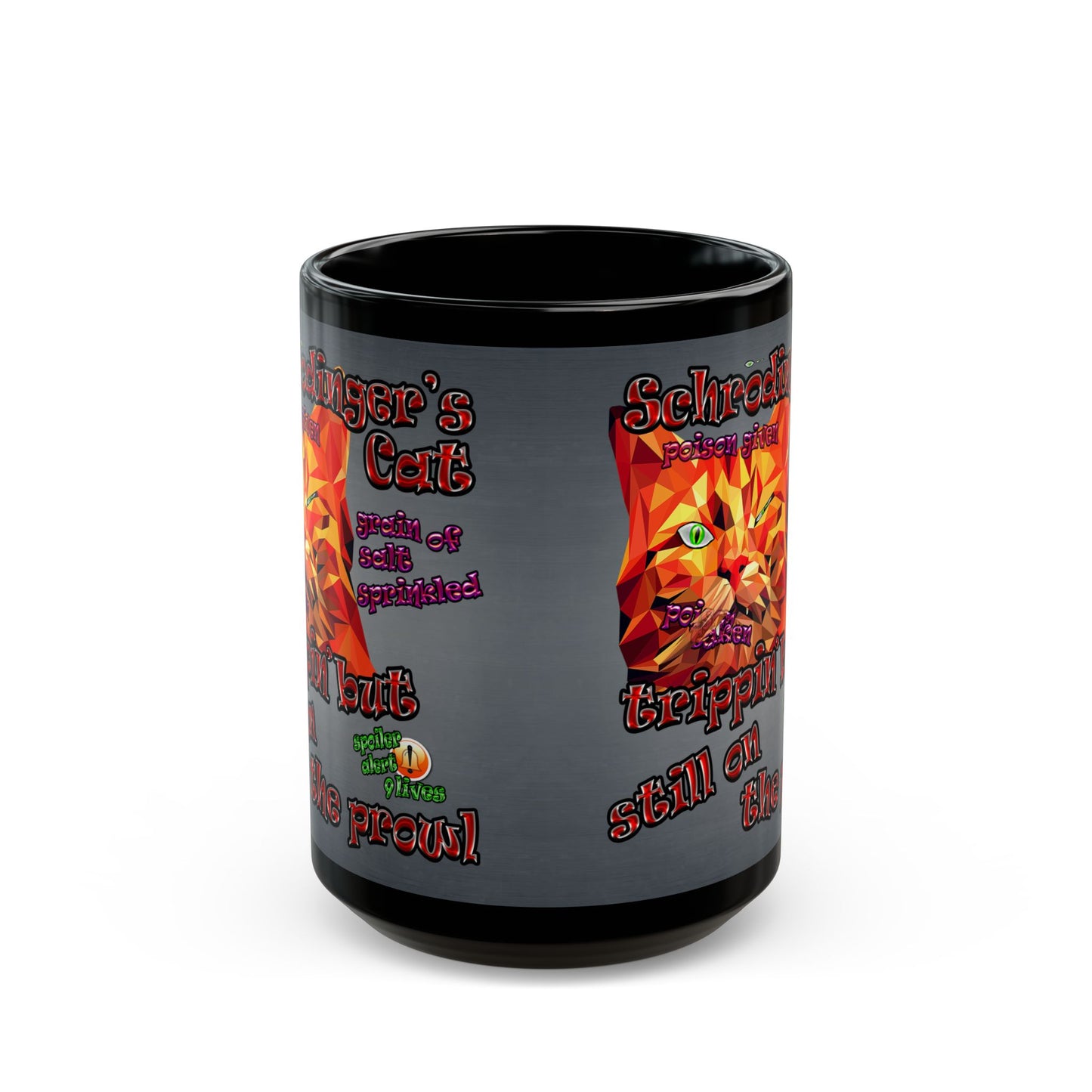 schrodinger's cat - Black Mug (grey-light grey)