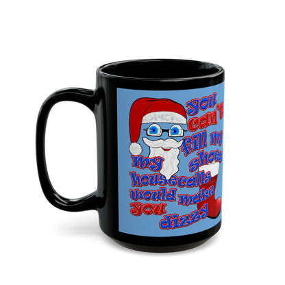 santa's shoes - Black Mug (light blue)