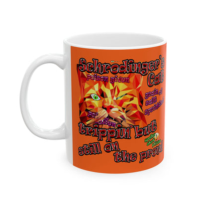 schrodinger's cat - White Mug (orange)