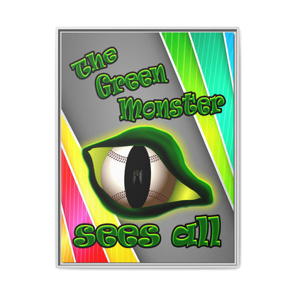 green monster - framed canvas art (rainbow split)