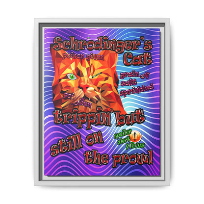schrodinger's cat - framed canvas art (purple wave)