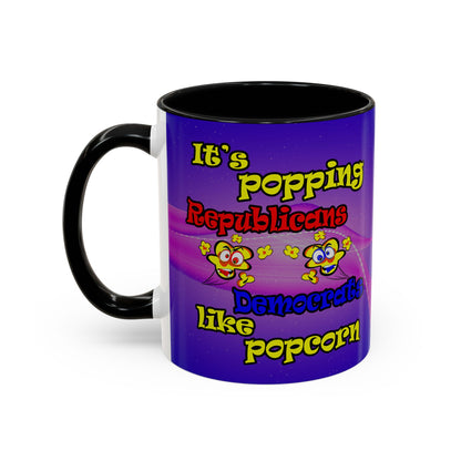 popping like popcorn - Accent Mug (purple-pink wave)