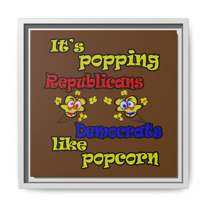 popping like popcorn - framed canvas art (brown)