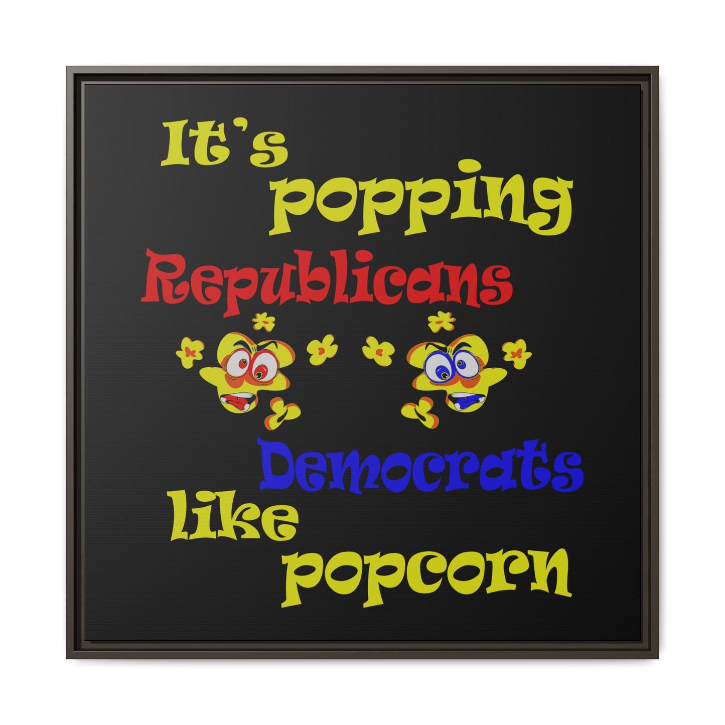 popping like popcorn - framed canvas art (black)