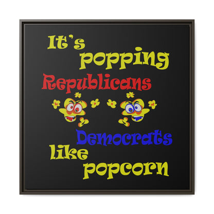 popping like popcorn - framed canvas art (black)