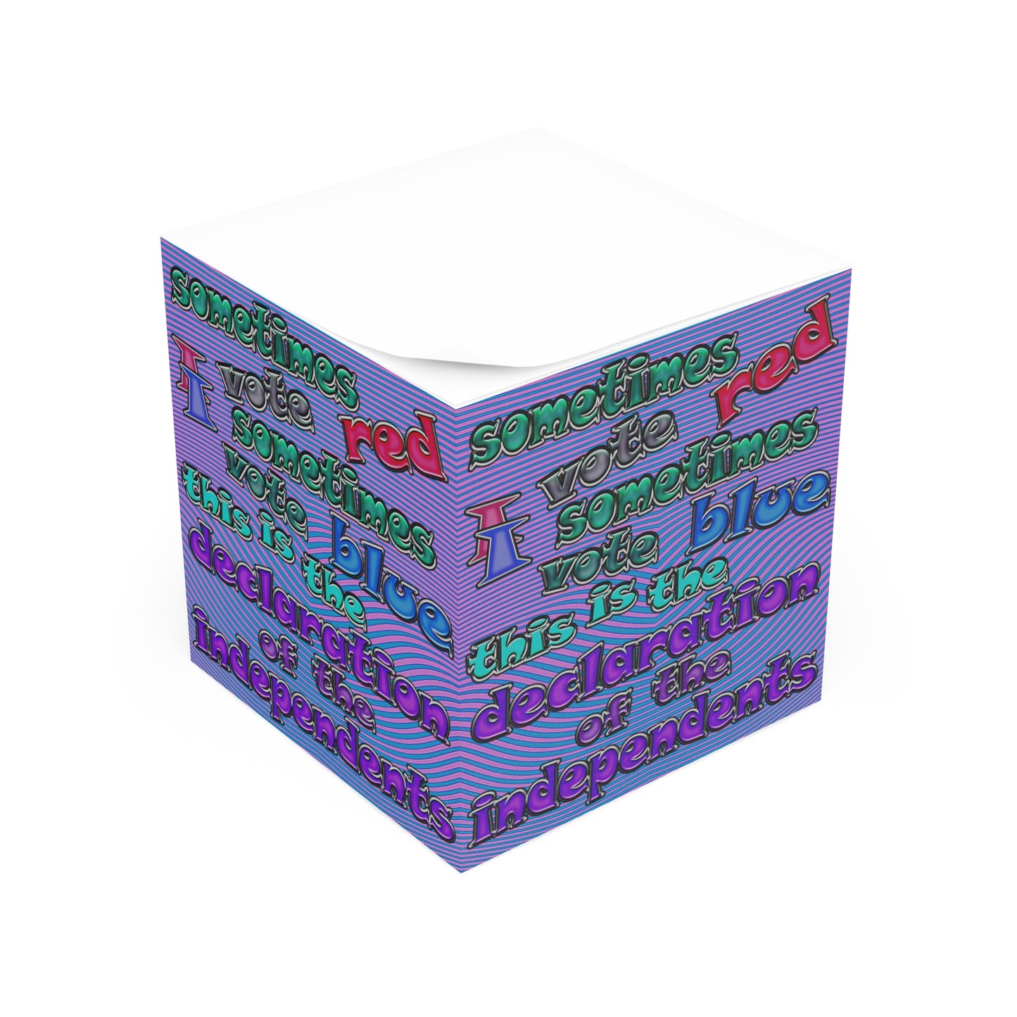 declaration of the independents - note cube (light blue-purple wave)