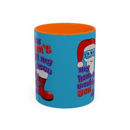 santa's shoes - Accent Mug (turquoise)
