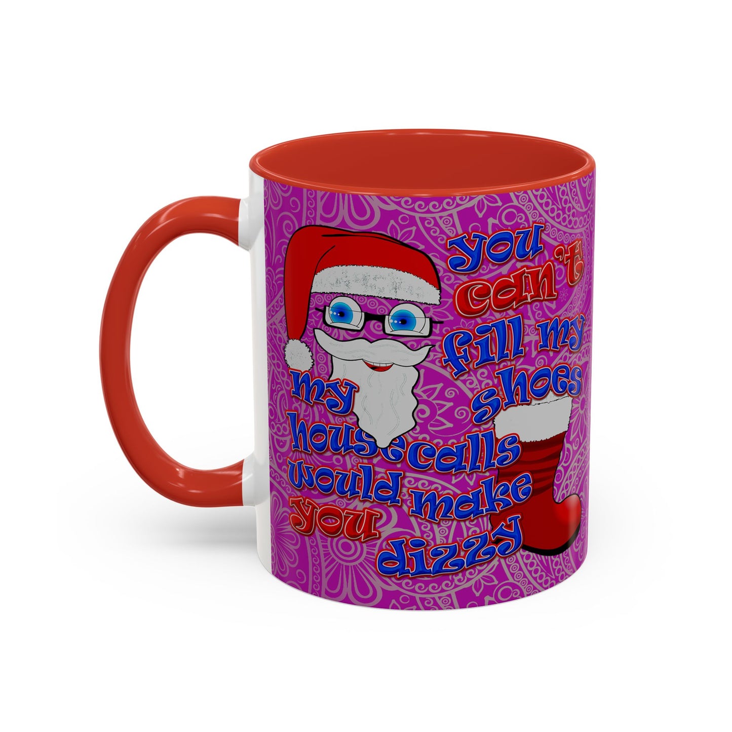 santa's shoes - Accent Mug (pink swirl)