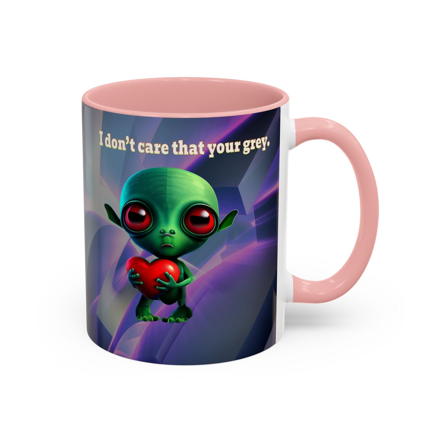 I don't care that your grey - Accent Mug (grey-pink wave)