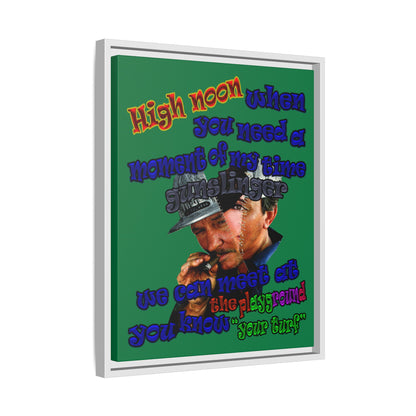 high noon - framed canvas art (dark green)