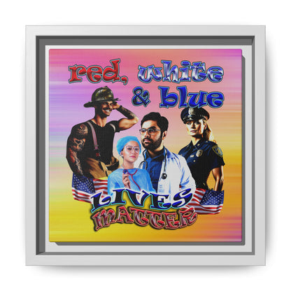 rw&b lives matter - framed canvas art (color blur)