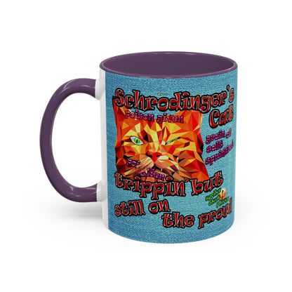 schrodinger's cat - Accent Mug (faded blue)
