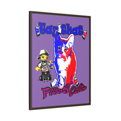 tag that - framed canvas art (light purple)