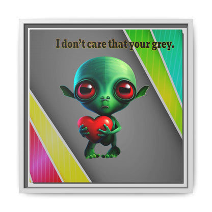 I don't care that your grey - framed canvas art (rainbow split)