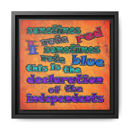 declaration of the independents - framed canvas art (burnt orange)