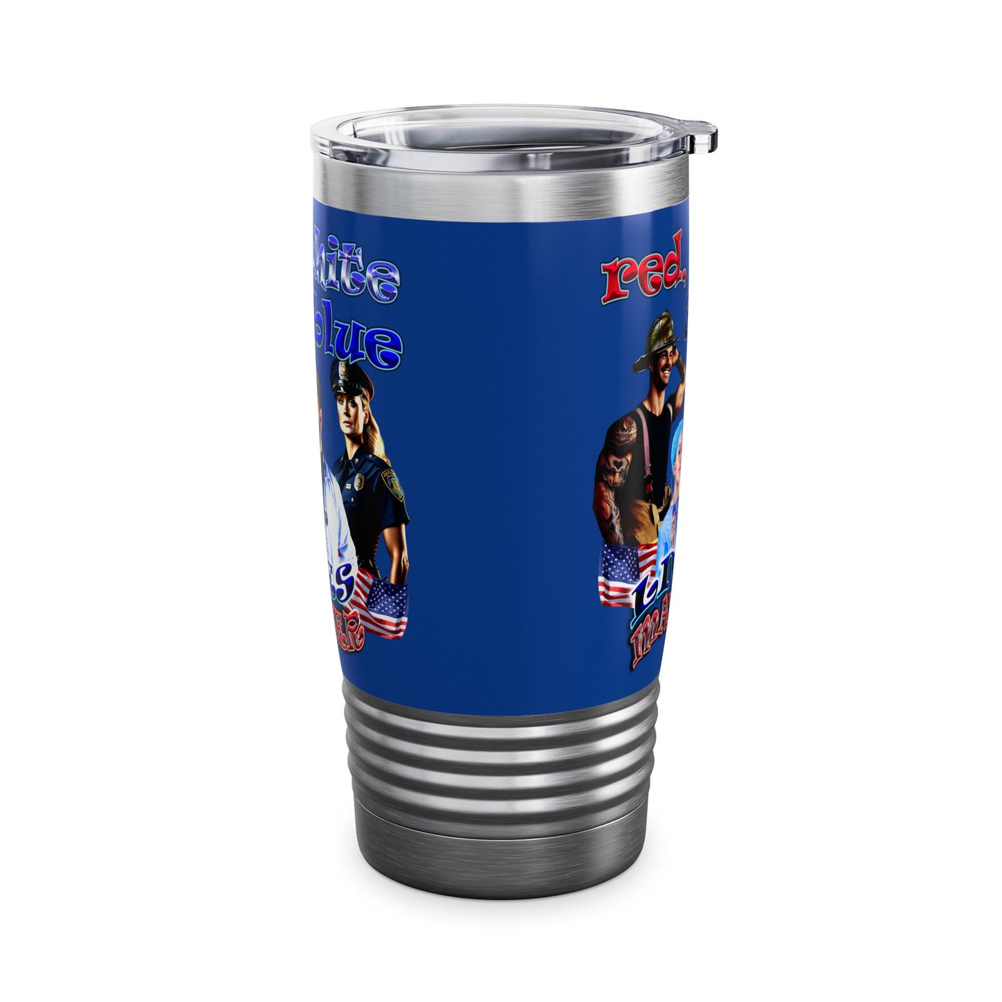 rw&b lives matter - Ringneck Tumbler, 20oz (dark blue)