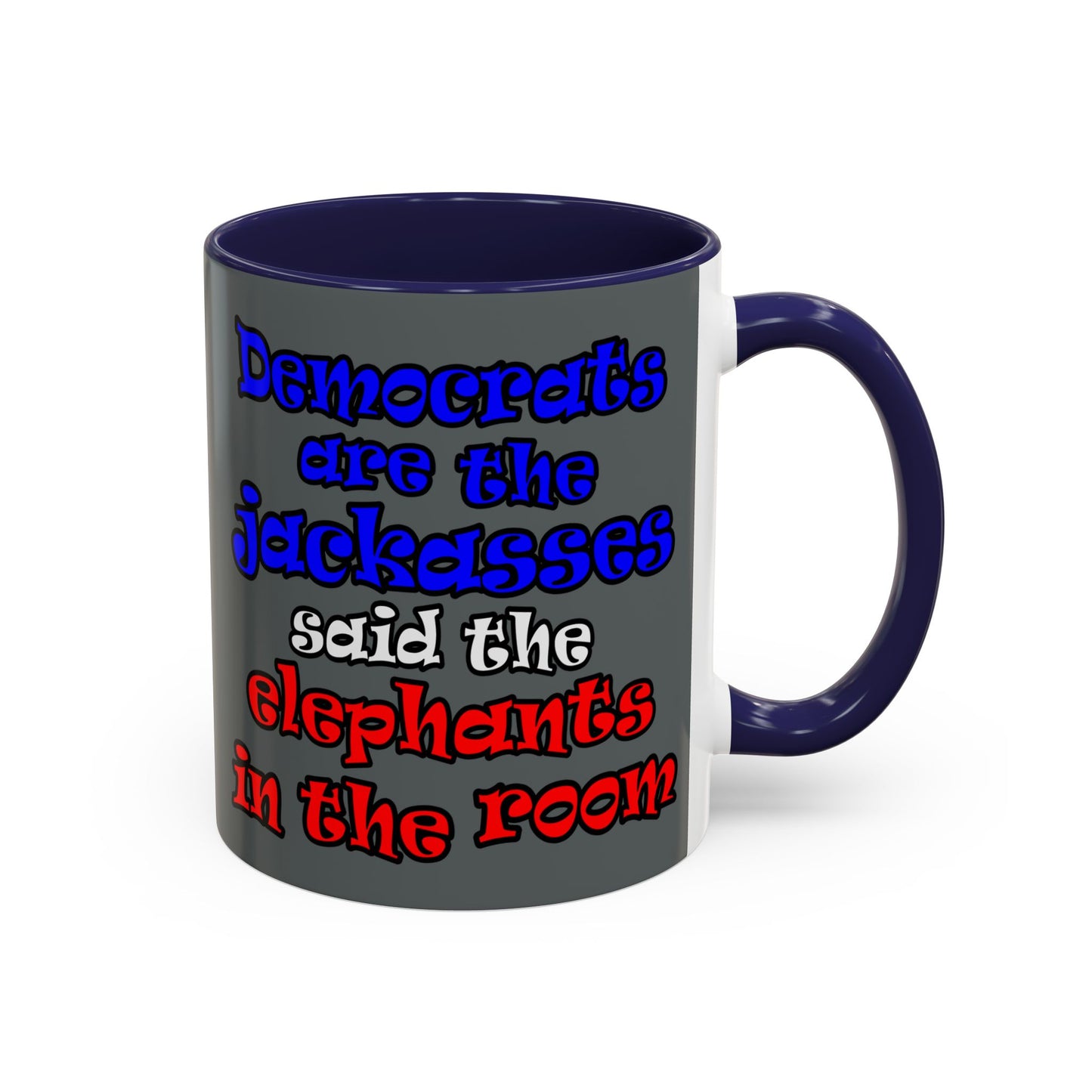 donkeys and elephants - Accent Mug (dark grey)