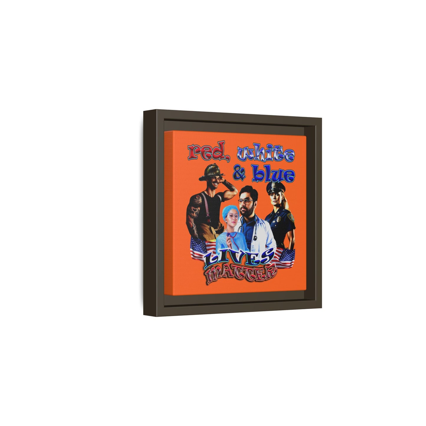rw&b lives matter - framed canvas art (orange)