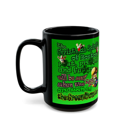 christmas spirits of boston - Black Mug (logo green)
