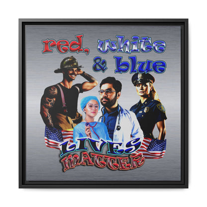 rw&b lives matter - framed canvas art (brushed nickel)