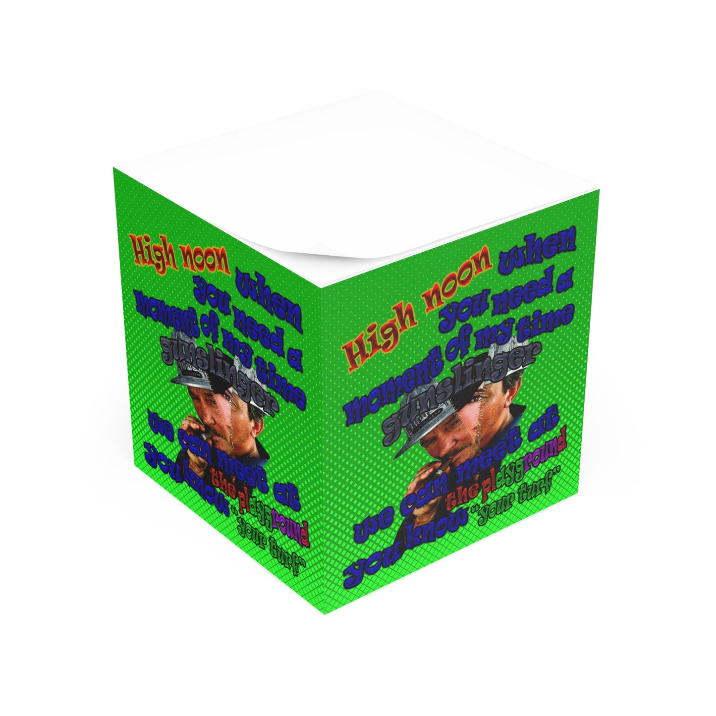 high noon - note cube (logo green)
