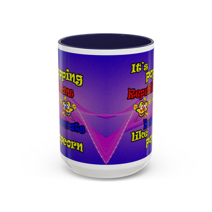 popping like popcorn - Accent Mug (purple-pink wave)