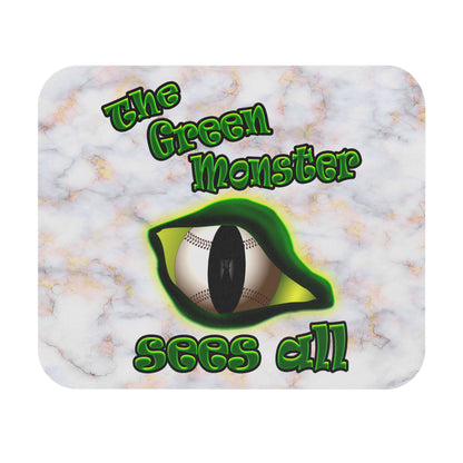 green monster - Mouse Pad (Rectangle) (white marble)
