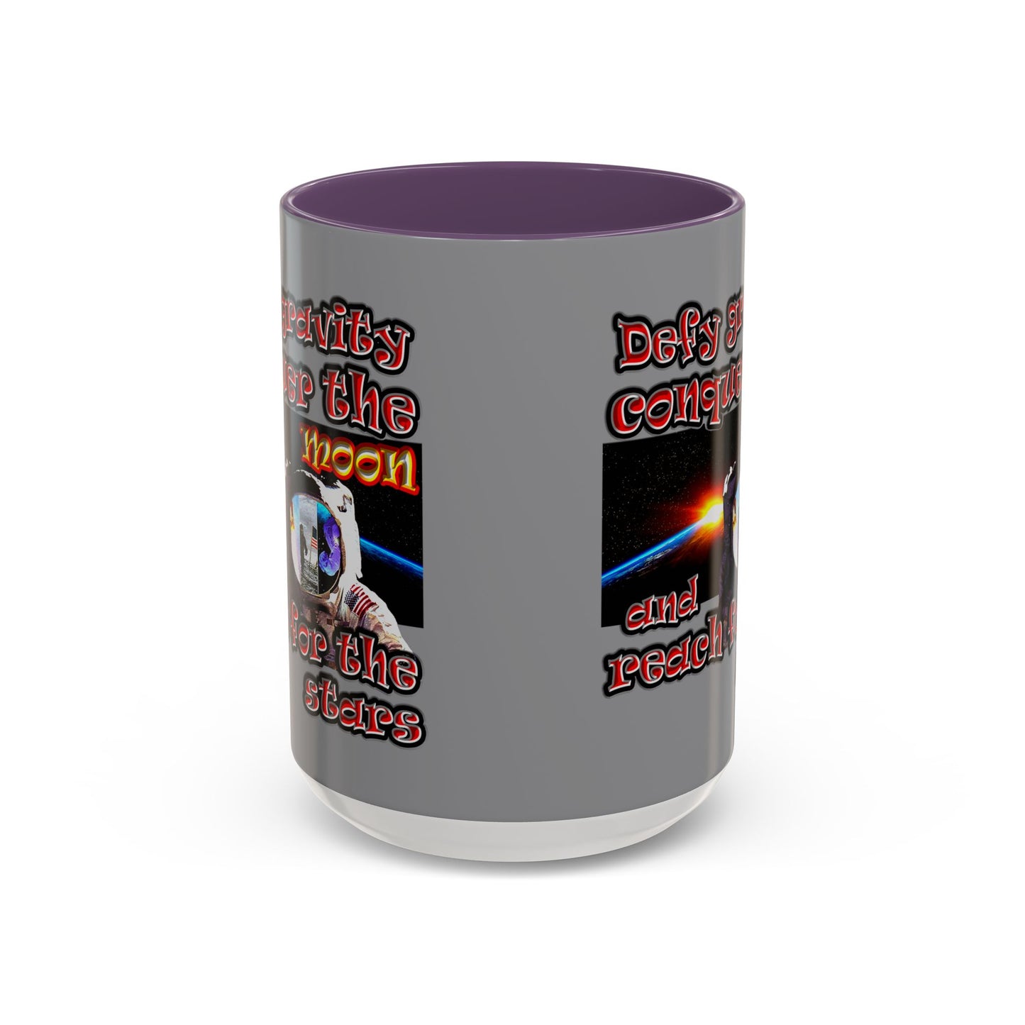 defy conquer reach - Accent Mug (grey)