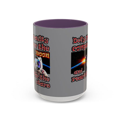 defy conquer reach - Accent Mug (grey)