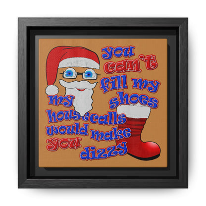 santa's shoes - framed canvas art (light brown)