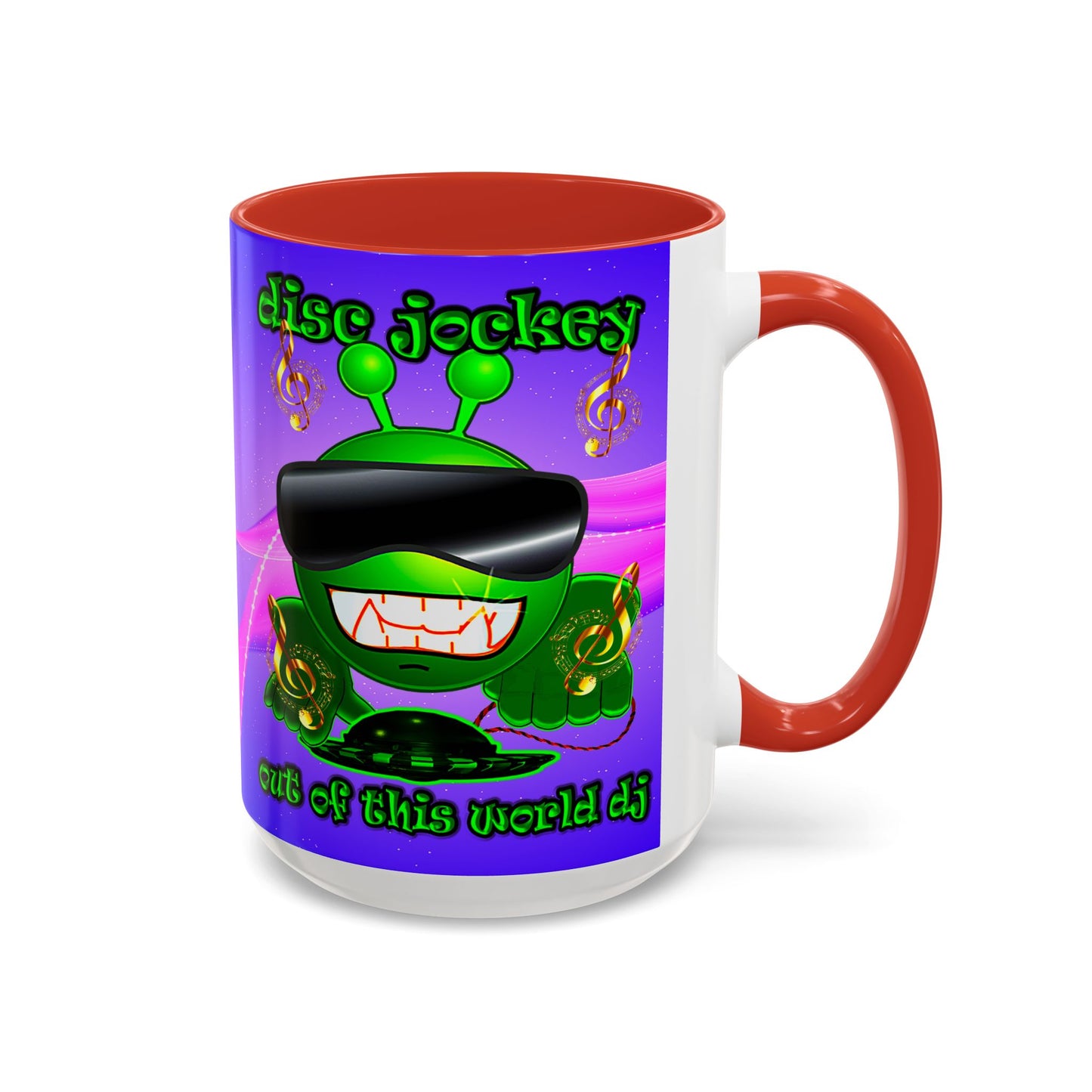 disc jockey - Accent Mug (purple-pink wave)