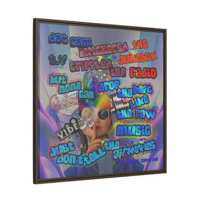 drop the beat - framed canvas art (grey-pink wave)