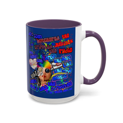 drop the beat - Accent Mug (dark blue)