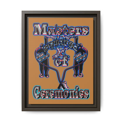 em cee squared - framed canvas art (light brown)