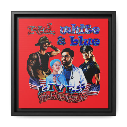 rw&b lives matter - framed canvas art (red)
