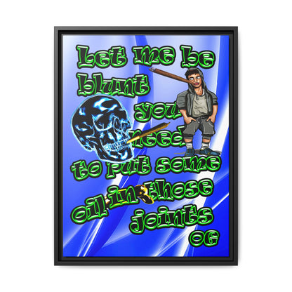 og - framed canvas art (blue-white wave)