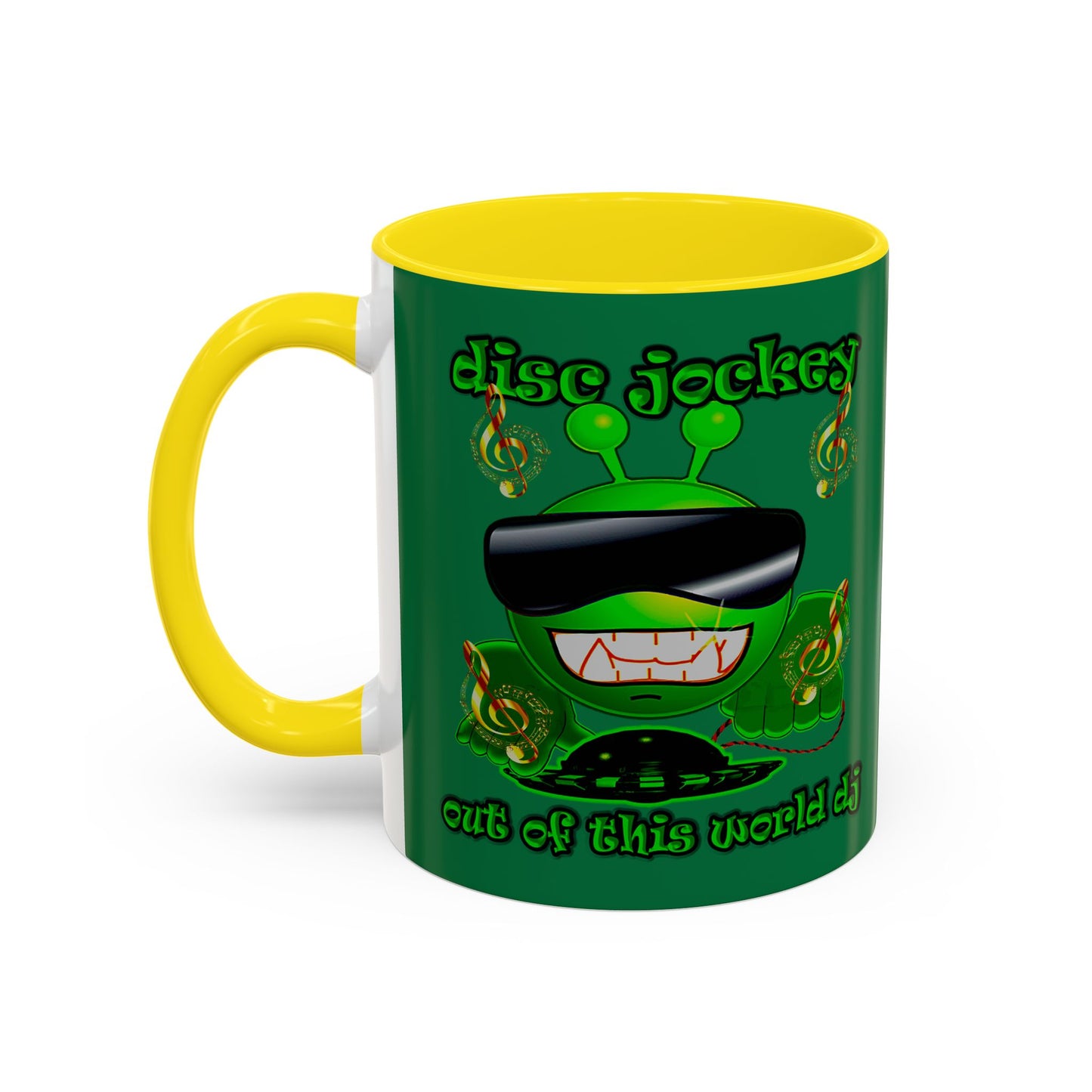 disc jockey - Accent Mug (dark green)