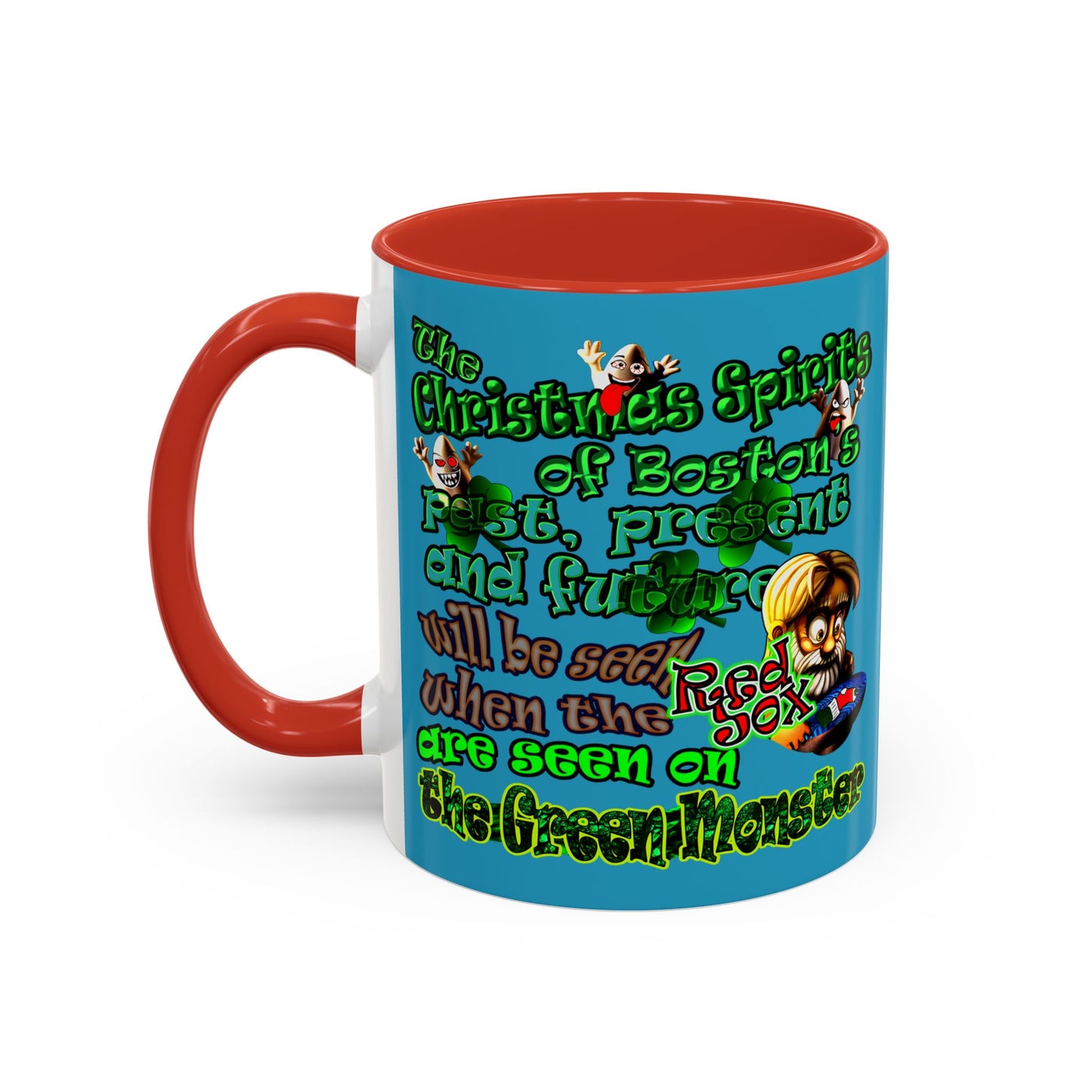christmas spirits of boston - Accent Mug (turquoise)