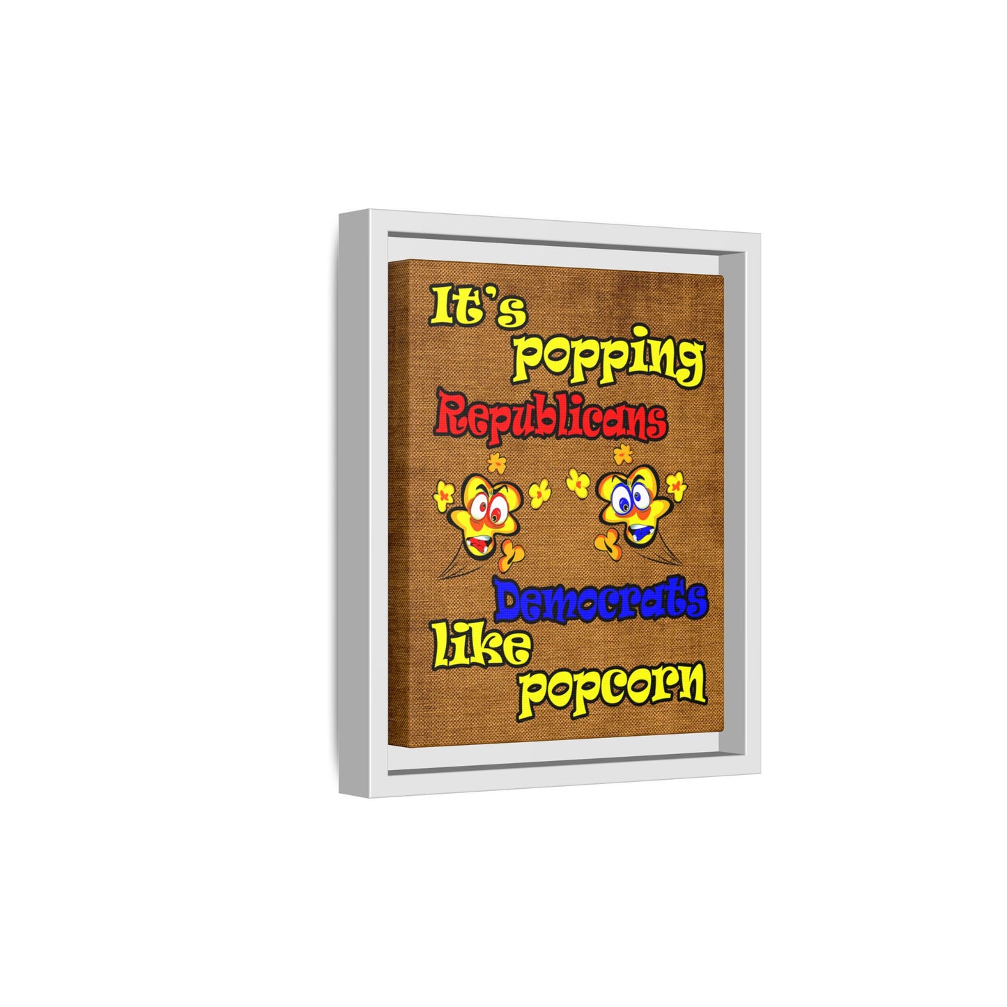 popping like popcorn - framed canvas art (brown papyrus)