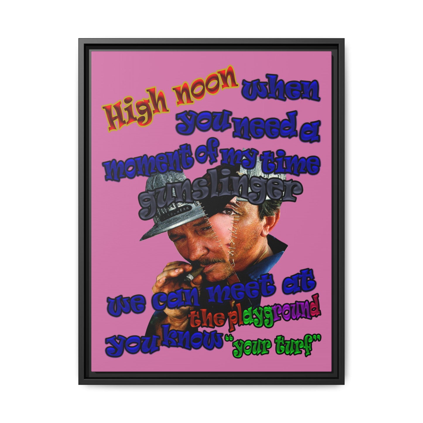 high noon - framed canvas art (light pink)