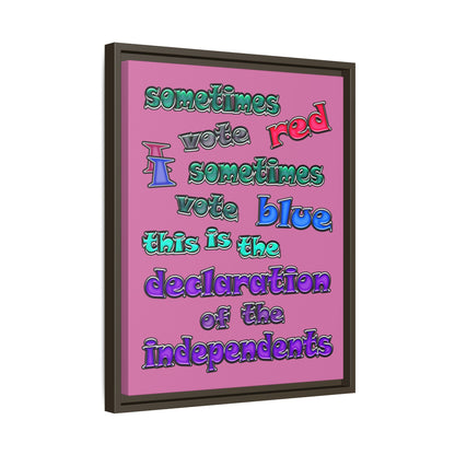 declaration of the independents - framed canvas art (light pink)