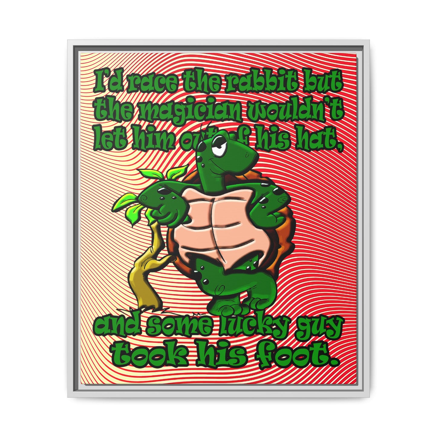 turtle race - framed canvas art (yellow-orange wave)