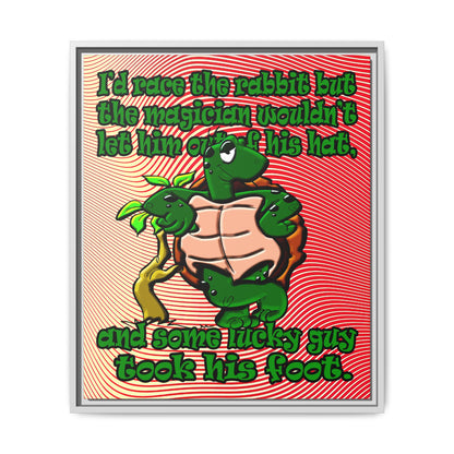 turtle race - framed canvas art (yellow-orange wave)
